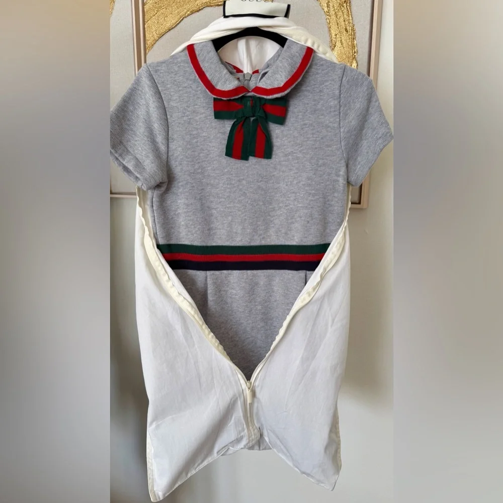 Gucci Girls Gray Dress Size 8 Authentic - Picture 6 of 7